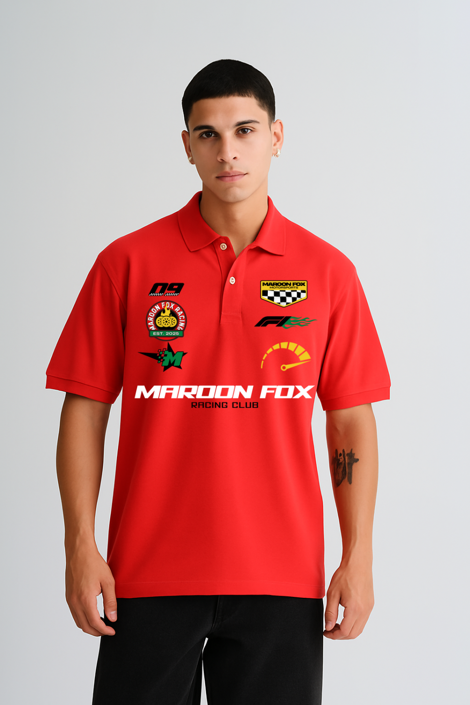 RETRO RED RACING POLO