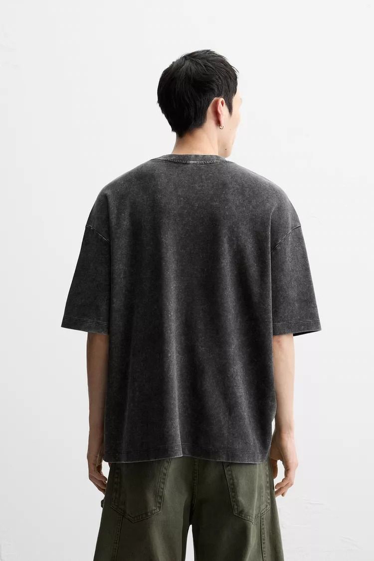BLACK ACID WASHED T-SHIRT