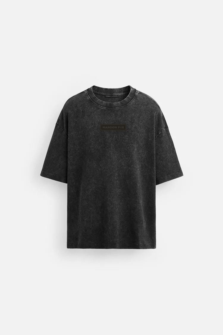 BLACK ACID WASHED T-SHIRT